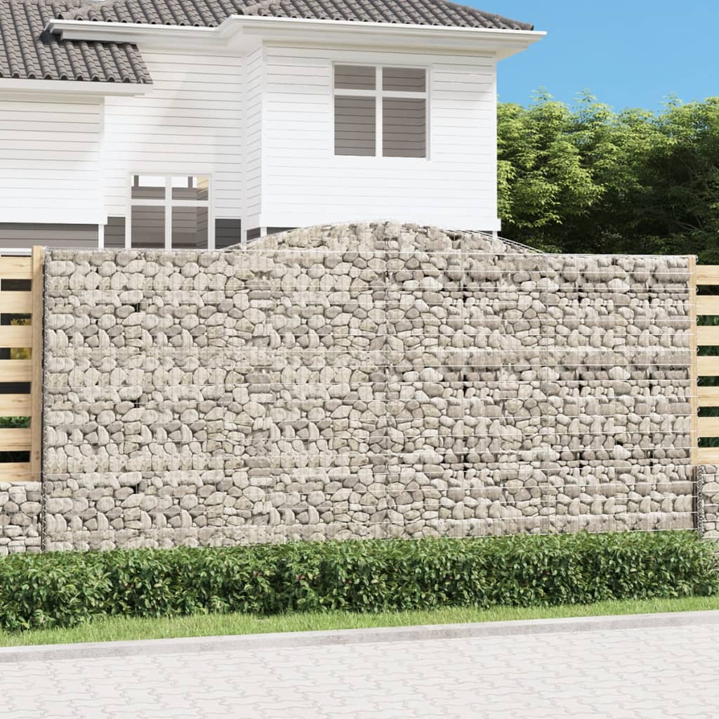 VidaXL Gabionen 3 Stück gebogen 400x30x200 220 cm Eisen