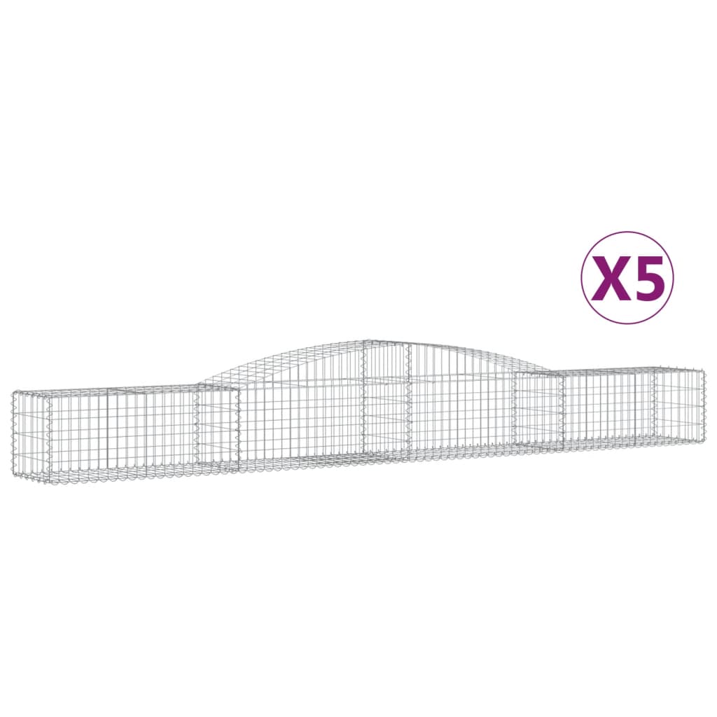 VidaXL Gabionen 5 Stück gebogen 400x50x40 60 cm Eisen