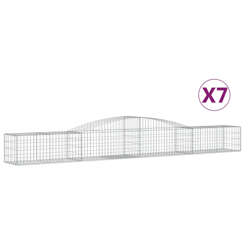 VidaXL Gabionen 7 Stk. gebogen 400x50x40 60 cm Eisen