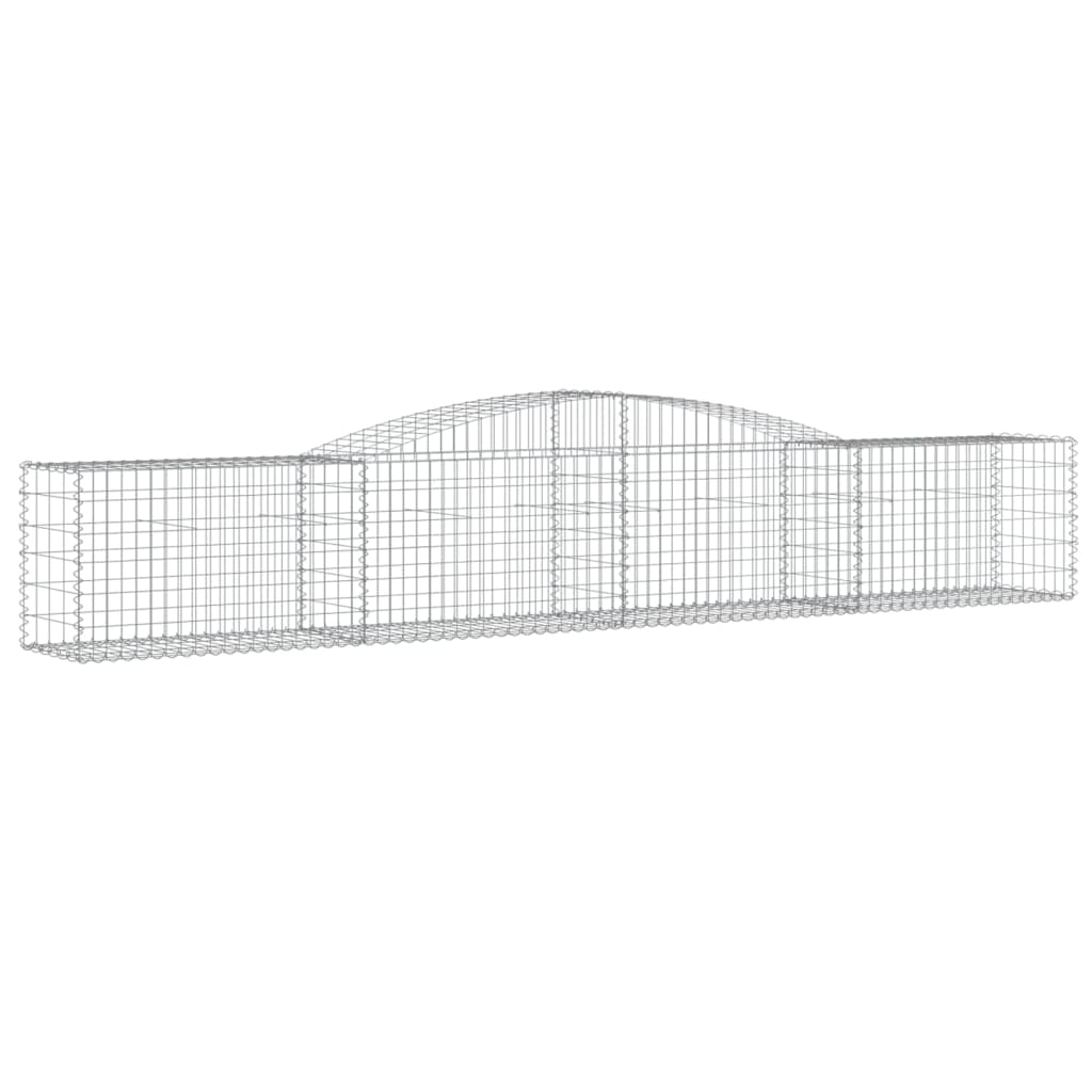 VidaXL Gabionen 7 Stück gebogen 400x50x60 80 cm verzinktes Eisen