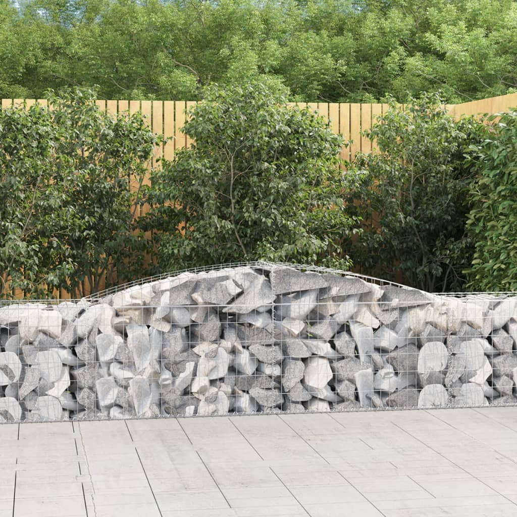 VidaXL Gabionen 10 Stück gebogen 400x50x60 80 cm verzinktes Eisen
