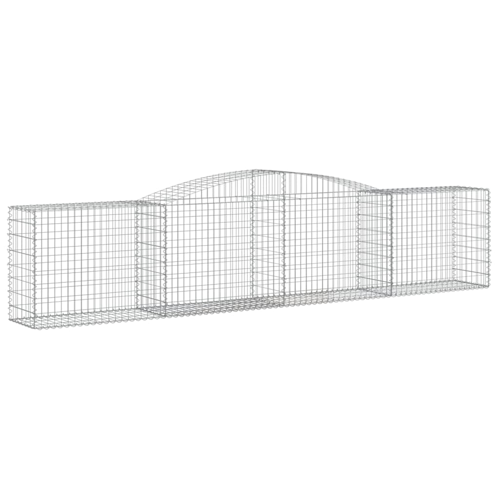 VidaXL Gabionen 2 Stück gebogen 400x50x80 100 cm verzinktes Eisen