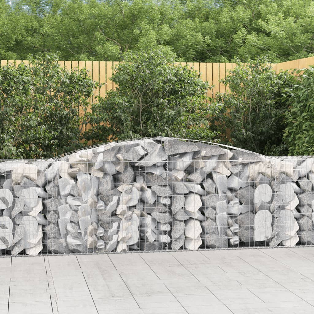 VidaXL Gabionen 4 Stück gebogen 400x50x80 100 cm verzinktes Eisen