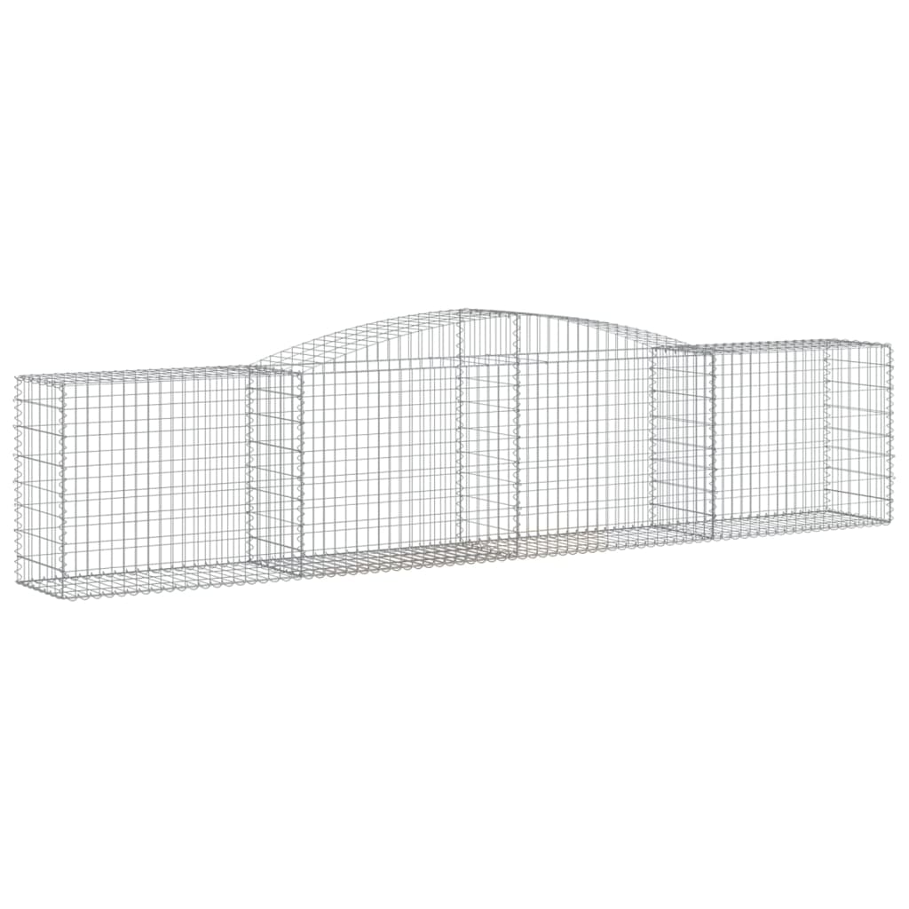 VidaXL Gabionen 5 Stück gebogen 400x50x80 100 cm verzinktes Eisen