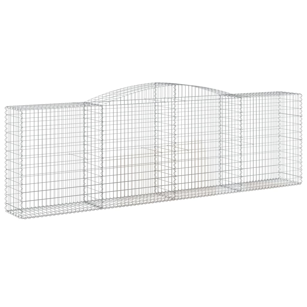 VidaXL Gabionen 2 Stück gebogen 400x50x120 140 cm Eisen