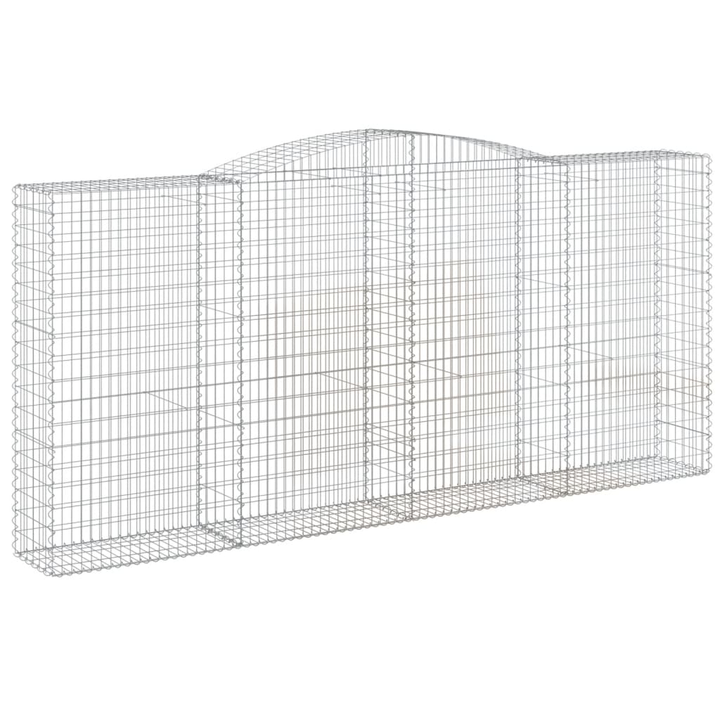 VidaXL Gabionen 4 Stück gebogen 400x50x180 200 cm Eisen