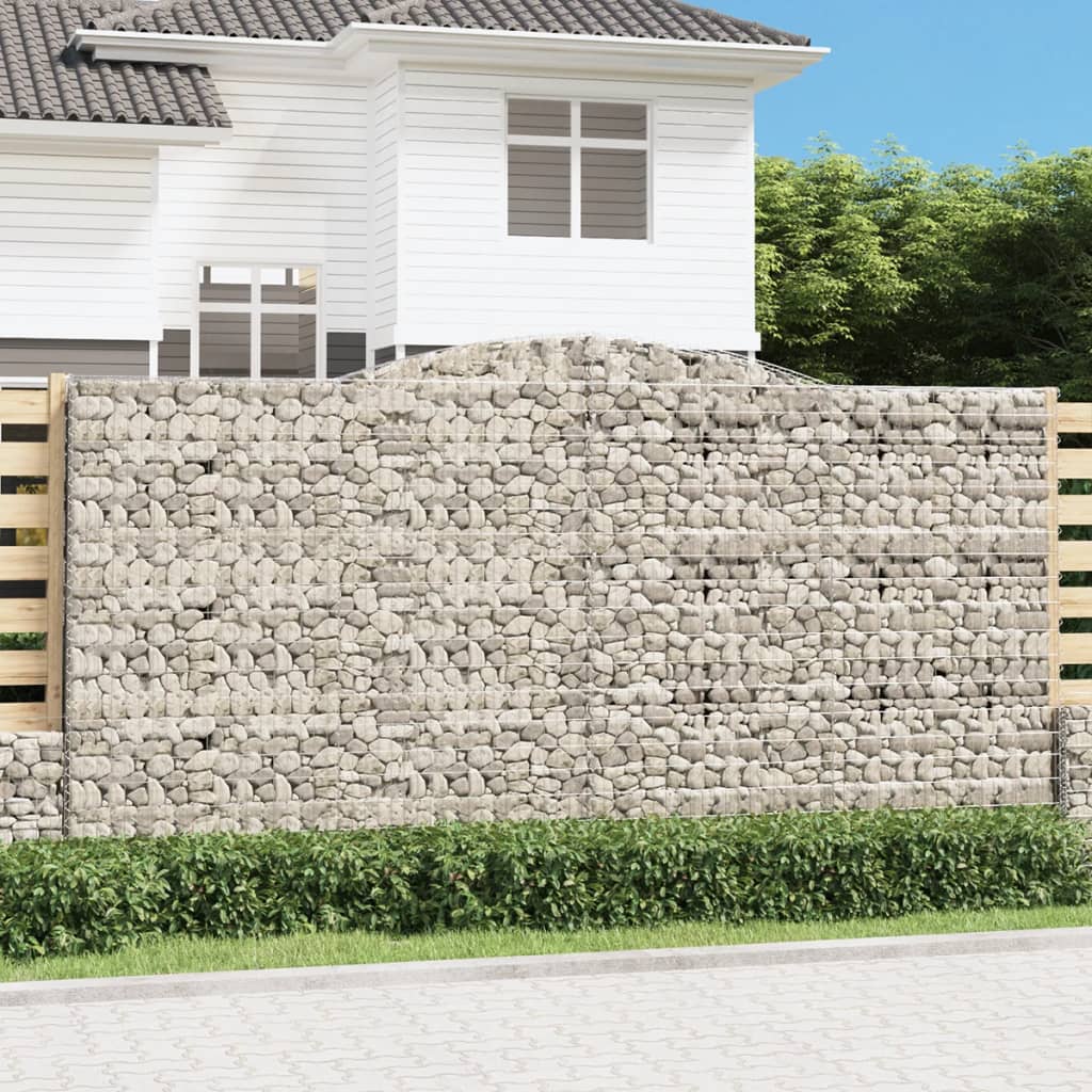 VidaXL Gabionen 4 Stück gebogen 400x50x200 220 cm Eisen