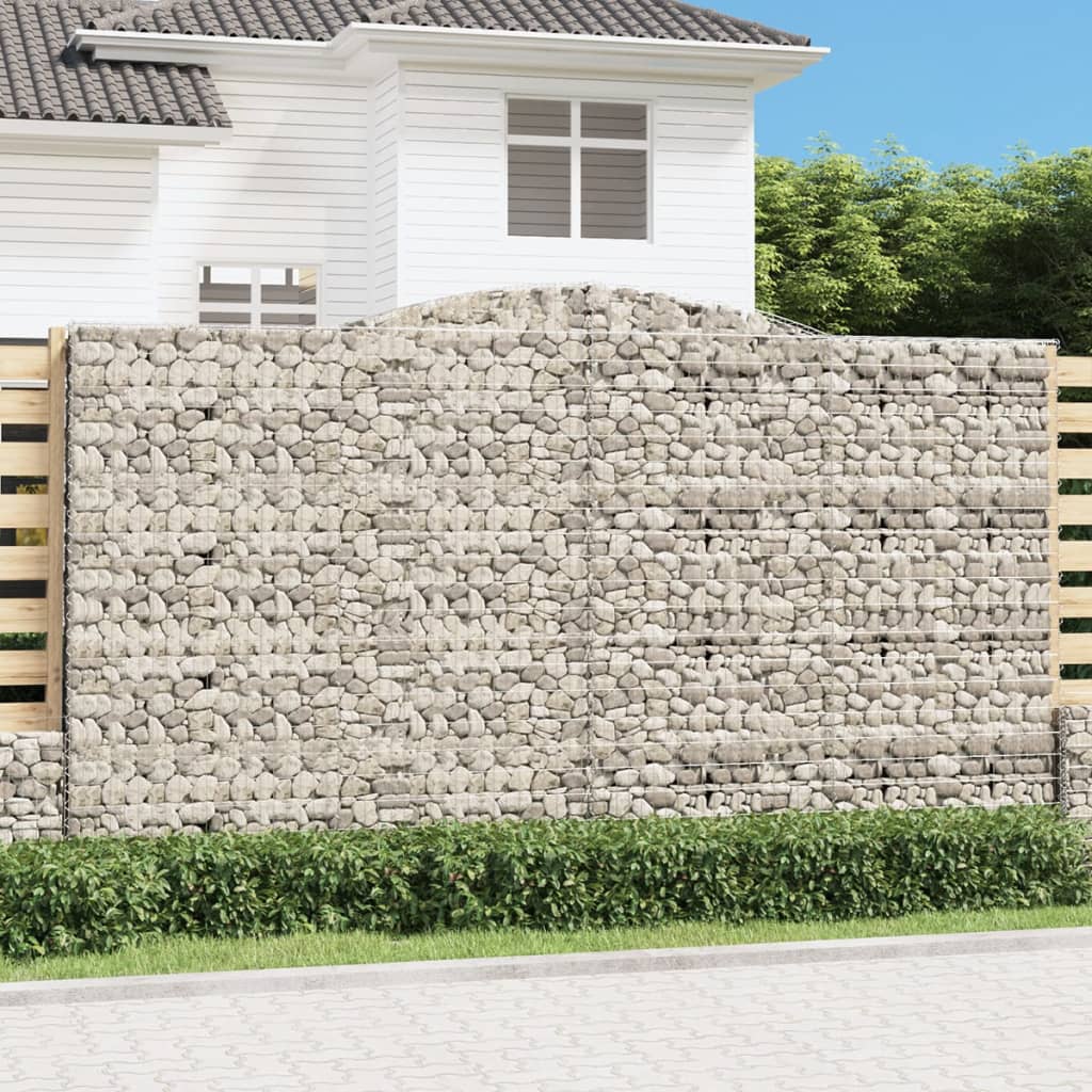 VidaXL Gabionen 4 Stück gebogen 400x50x220 240 cm Eisen