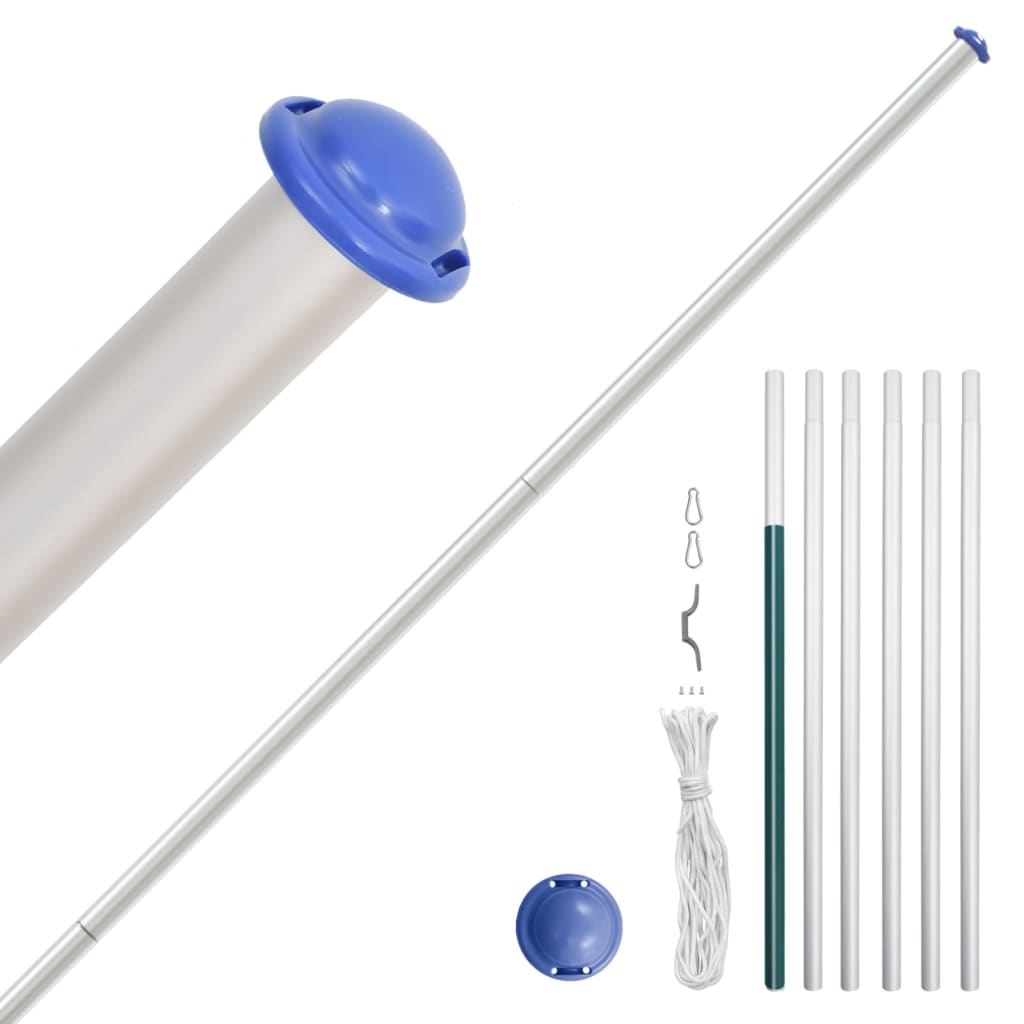 VidaXL Flagge mit Fahnenmast Frankreich 6,23 m Aluminium