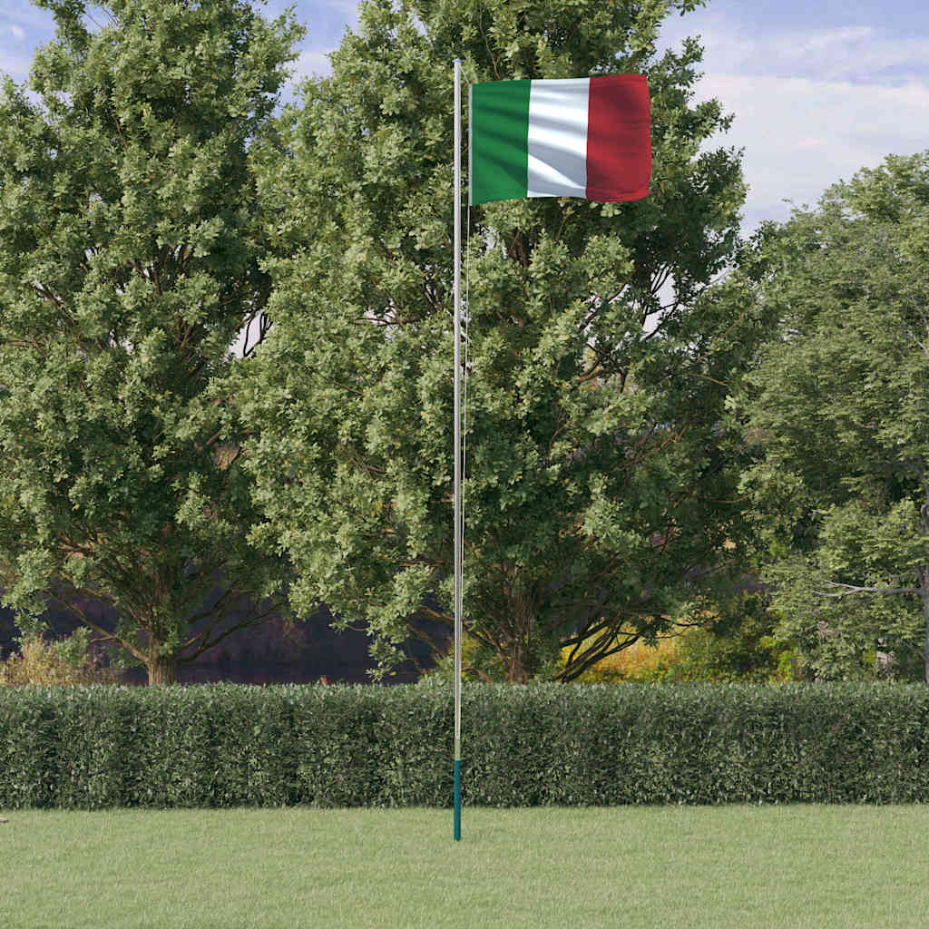 VidaXL Flagge mit Fahnenmast Italien 6,23 m Aluminium