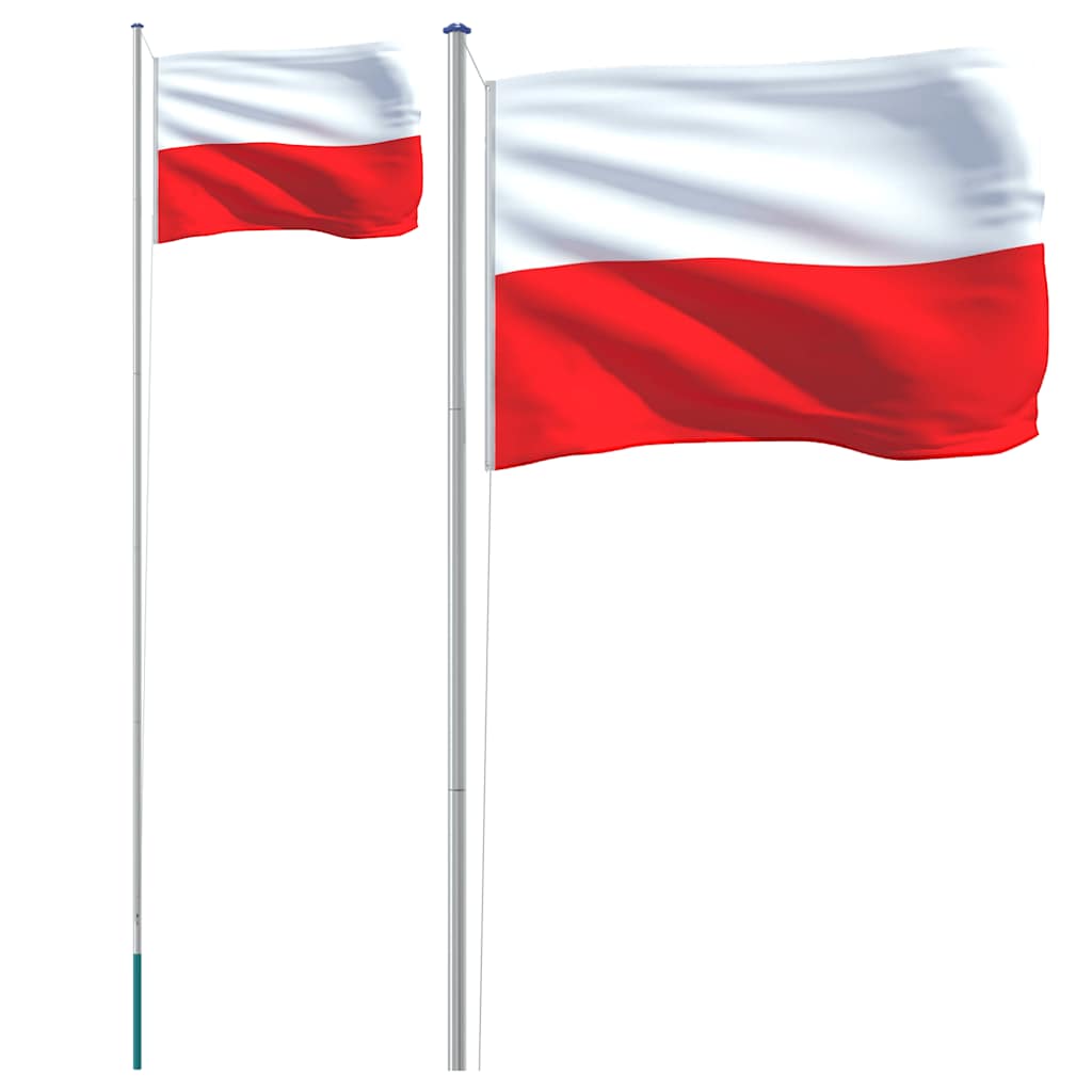 VidaXL Flagge mit Fahnenmast Polen 6,23 m Aluminium