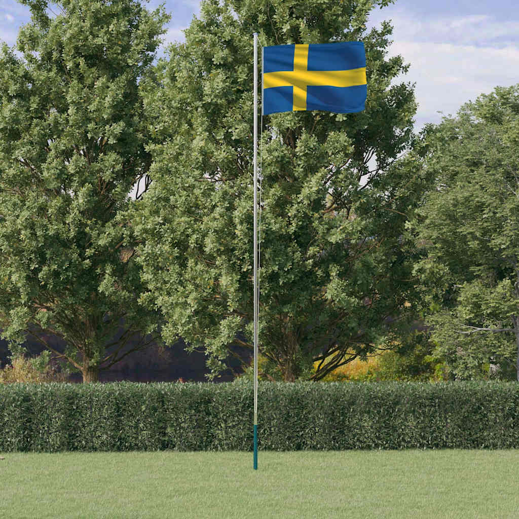 VidaXL Flagge mit Fahnenmast Schweden 6,23 m Aluminium