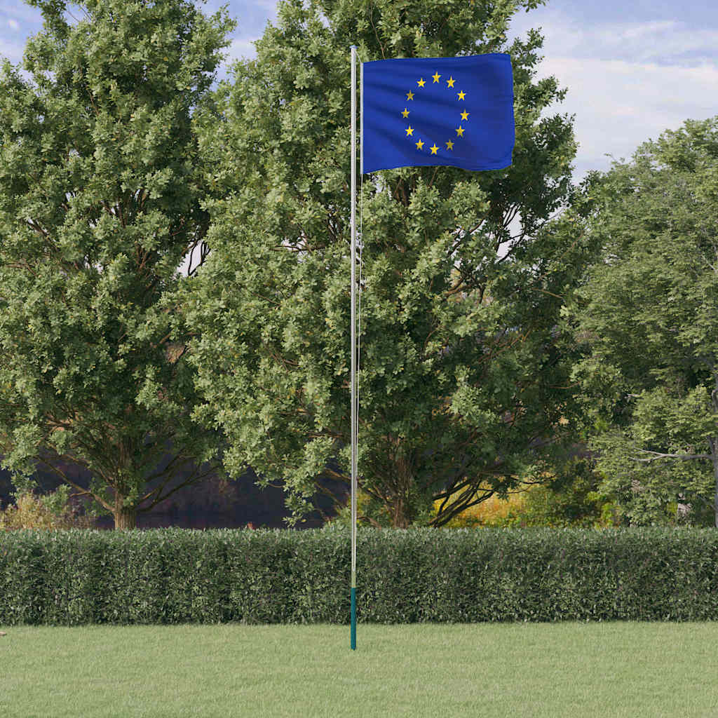 VidaXL Flagge mit Fahnenmast Europa 6,23 m Aluminium