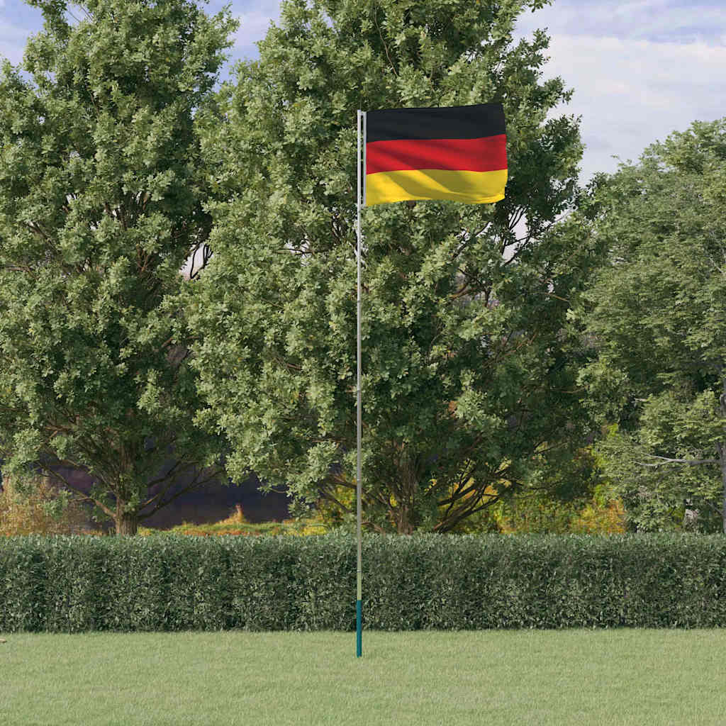 VidaXL Flagge mit Fahnenmast Deutschland 5,55 m Aluminium