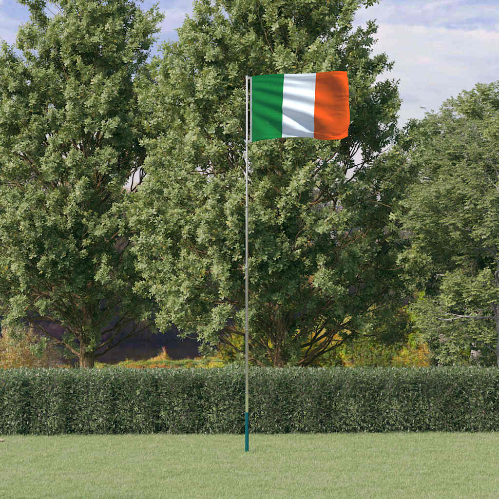 Vidaxl Flagge mit Fahnenmast Irland 5,5 m Aluminium