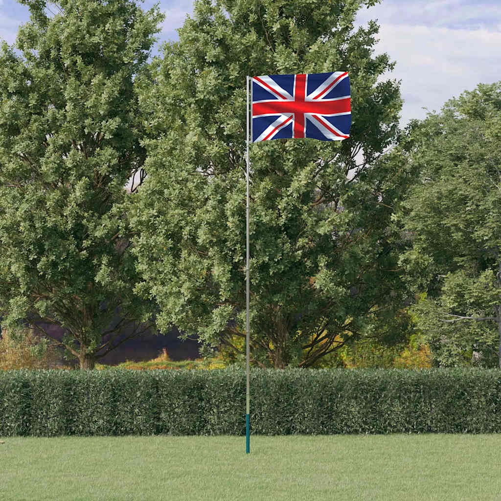 VidaXL Flagge mit Fahnenmast Vereinigtes Königreich 5,55 m Aluminium