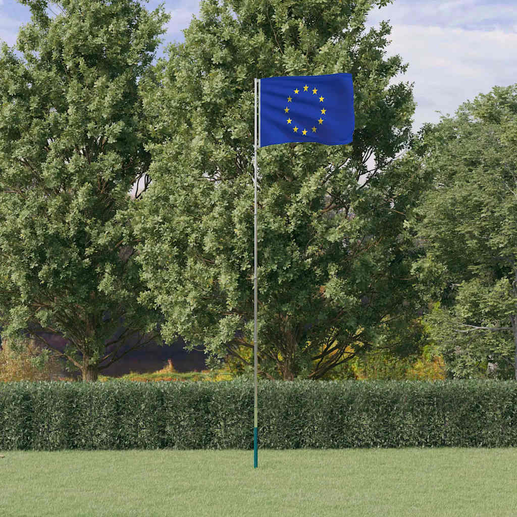 VidaXL Flagge mit Fahnenmast Europa 5,55 m Aluminium