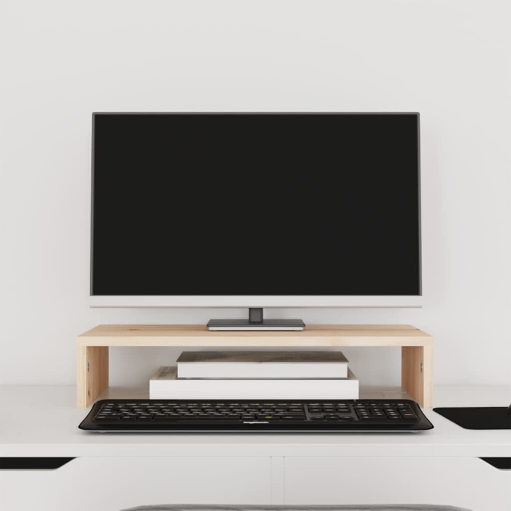 Vidaxxl Monitorständer 50x27x10 cm aus massivem Kiefernholz