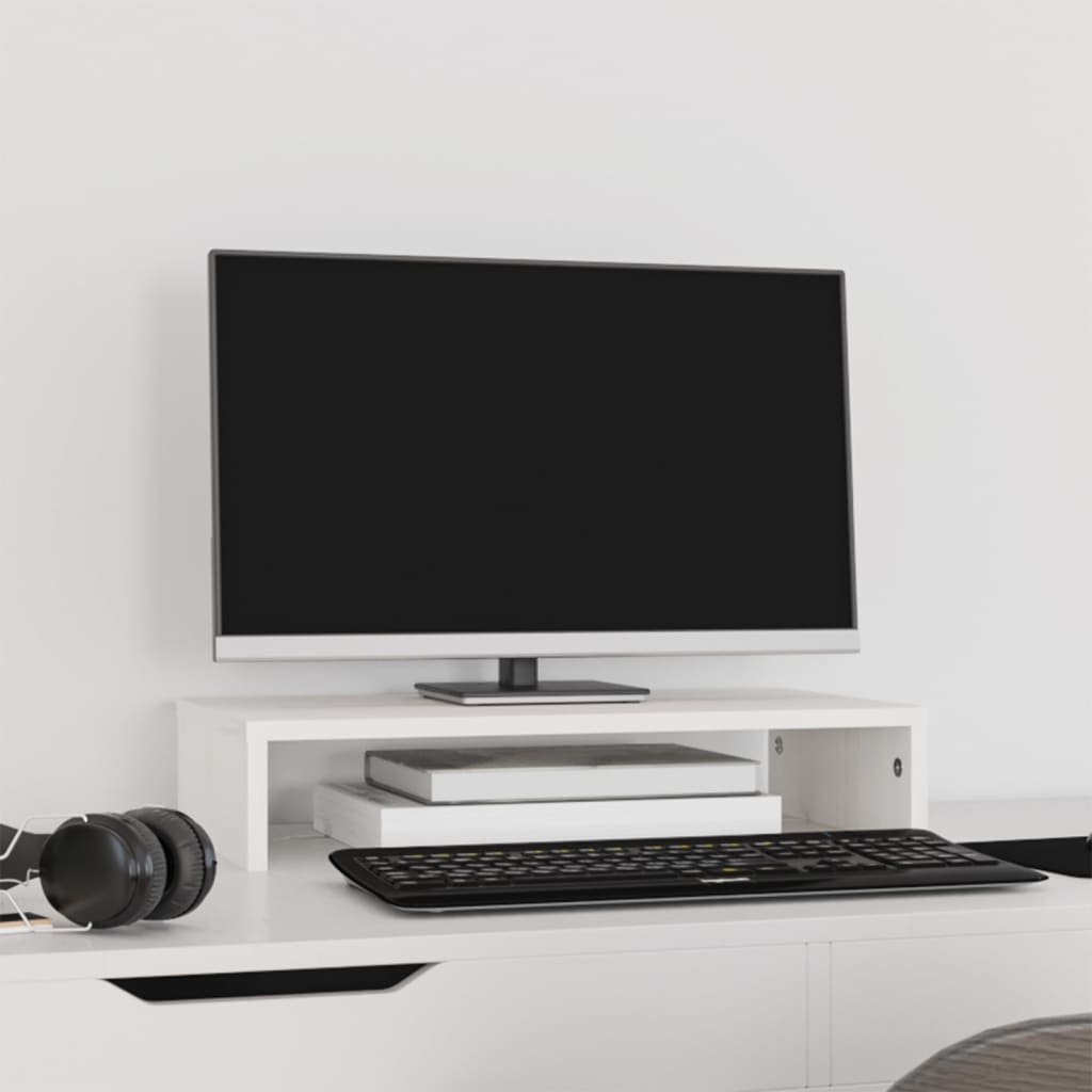 Vidaxx Monitorständer 50x27x10 cm massives Kiefernholz weiß