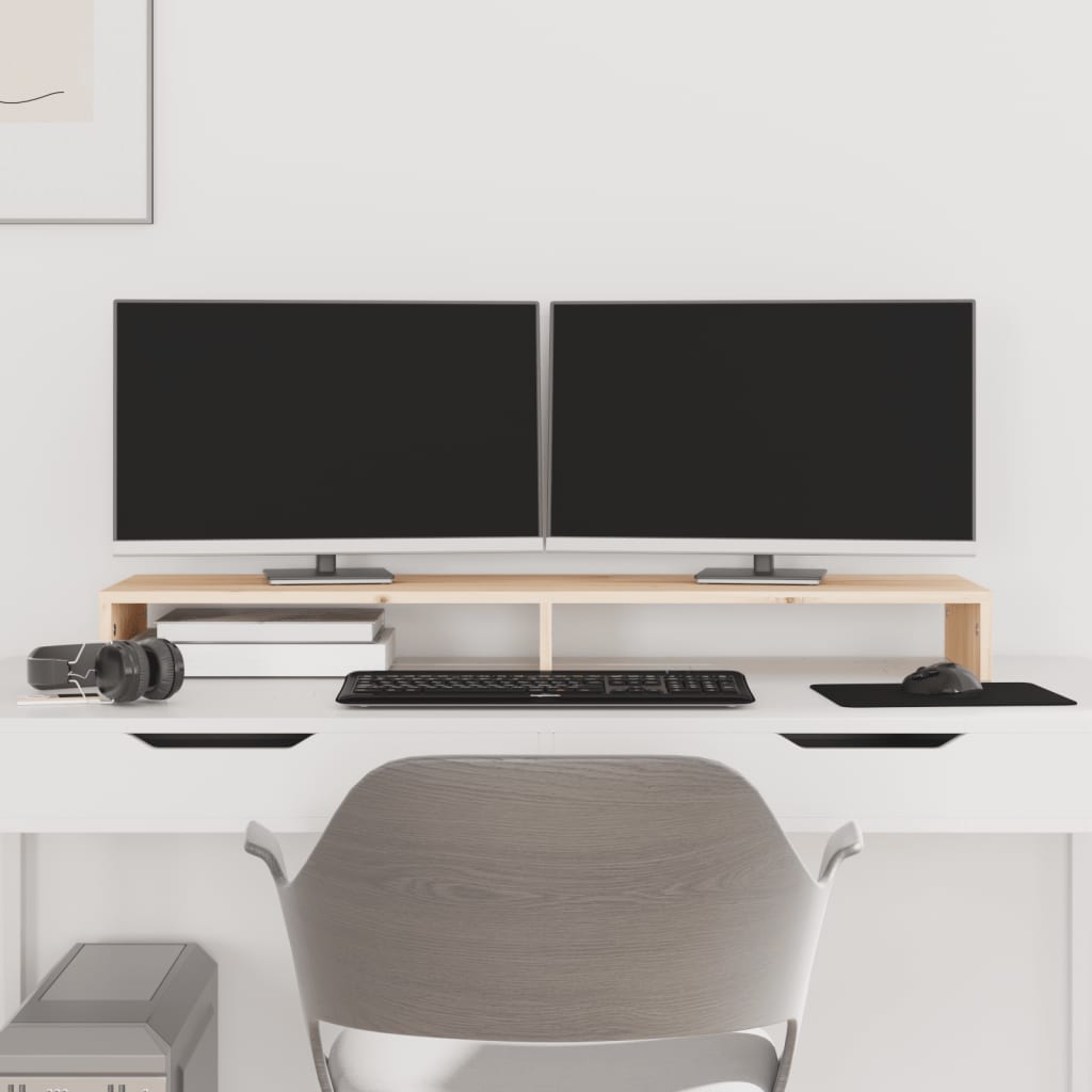 Vidaxxl Monitorständer 100x27x10 cm massives Kiefernholz