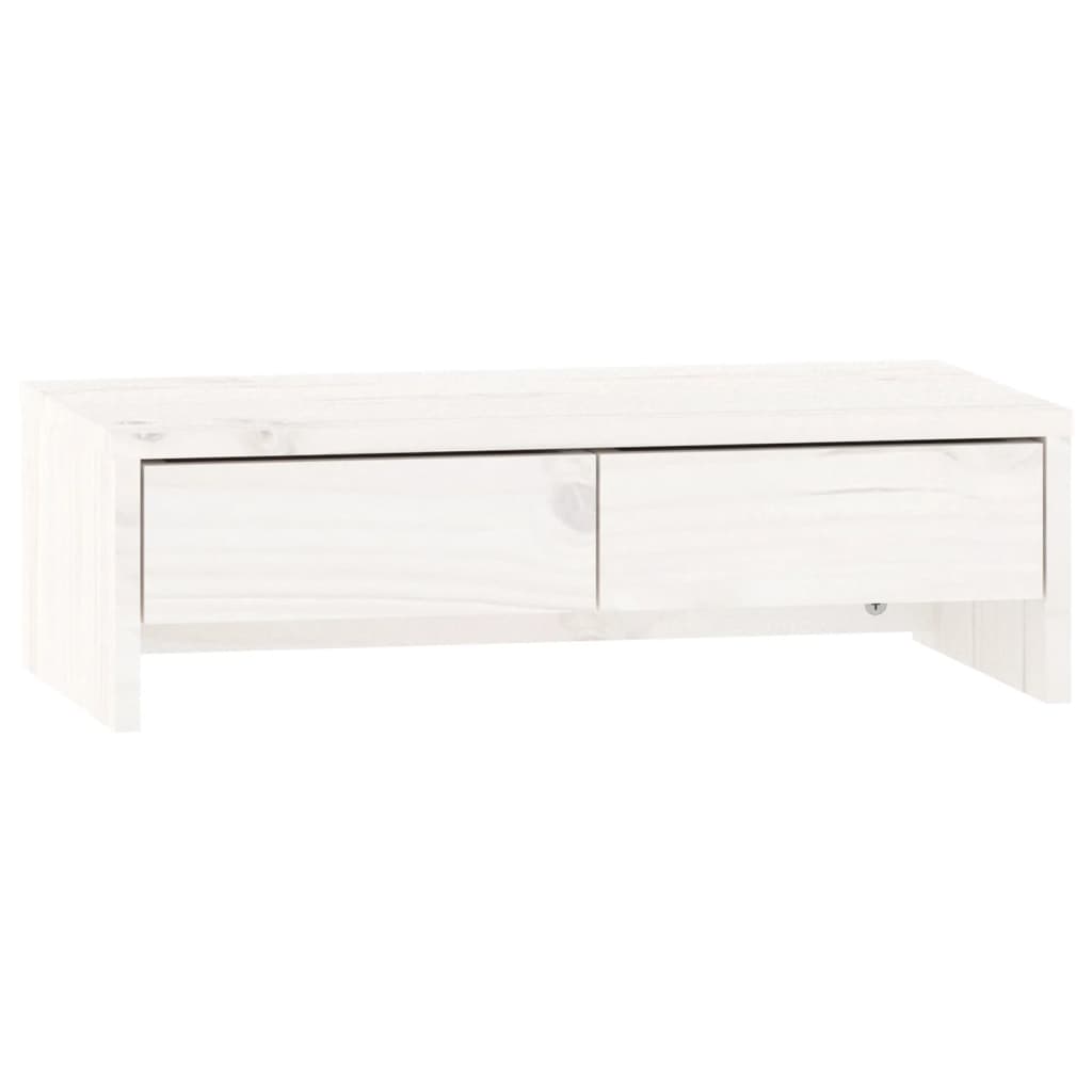 Vidaxx Monitorständer 50x27x15 cm massives Kiefernholz weiß