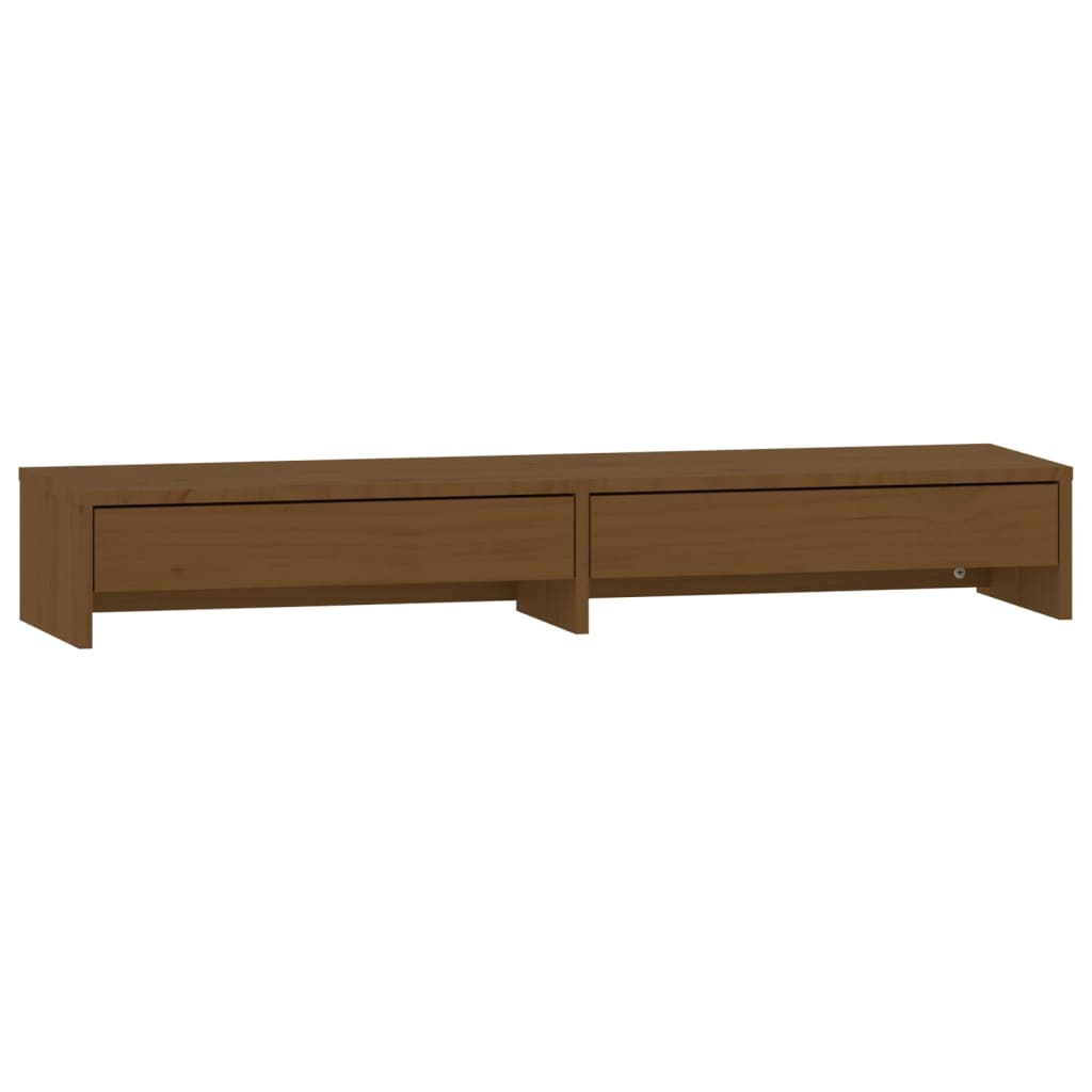 Vidaxxl Monitorständer 100x27x15 cm massives Kiefernholz honigbraun