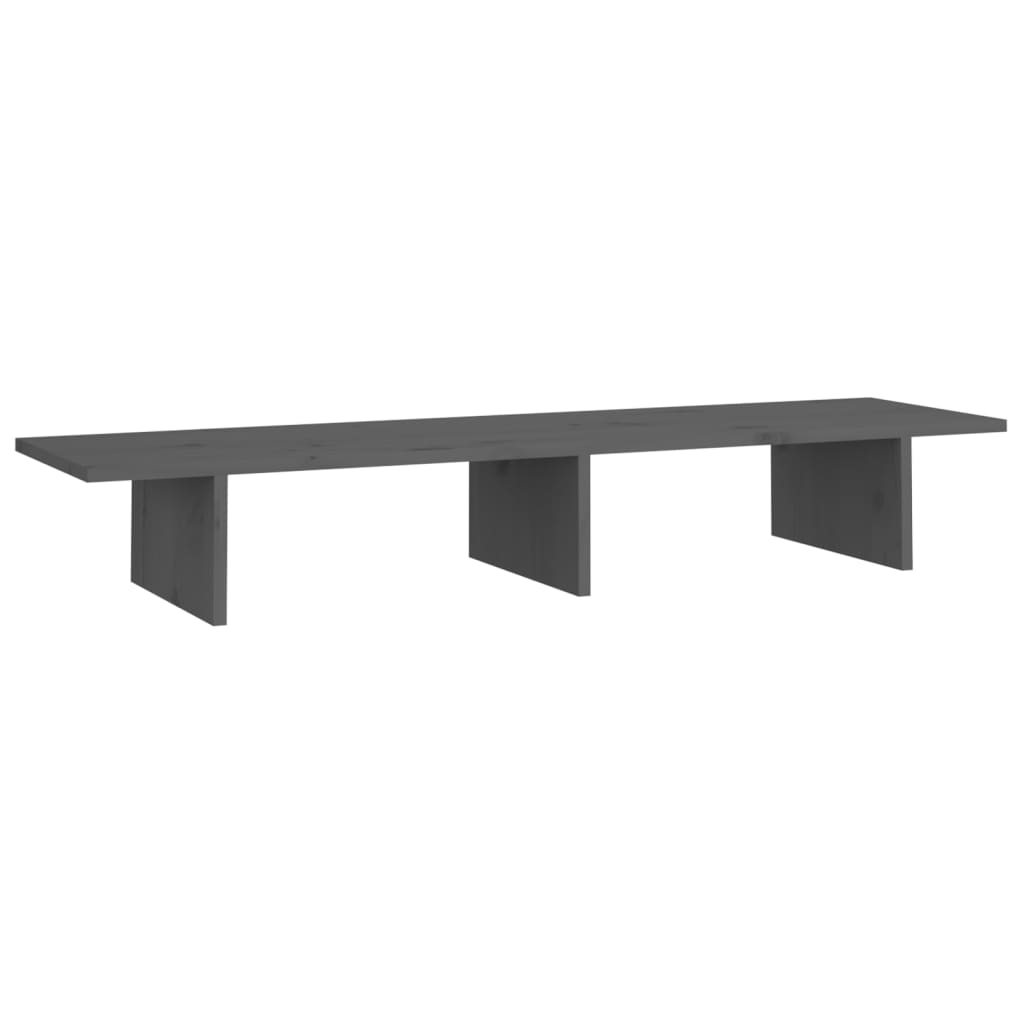 Vidaxx Monitorständer 100x27x15 cm massives Kiefernholz grau