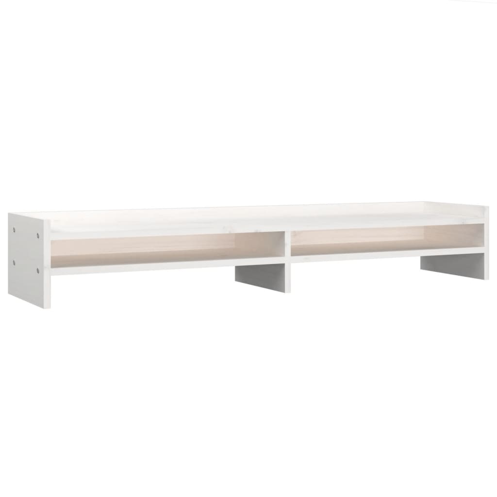 VidaXL Monitorständer 100x24x16 cm massives Kiefernholz weiß