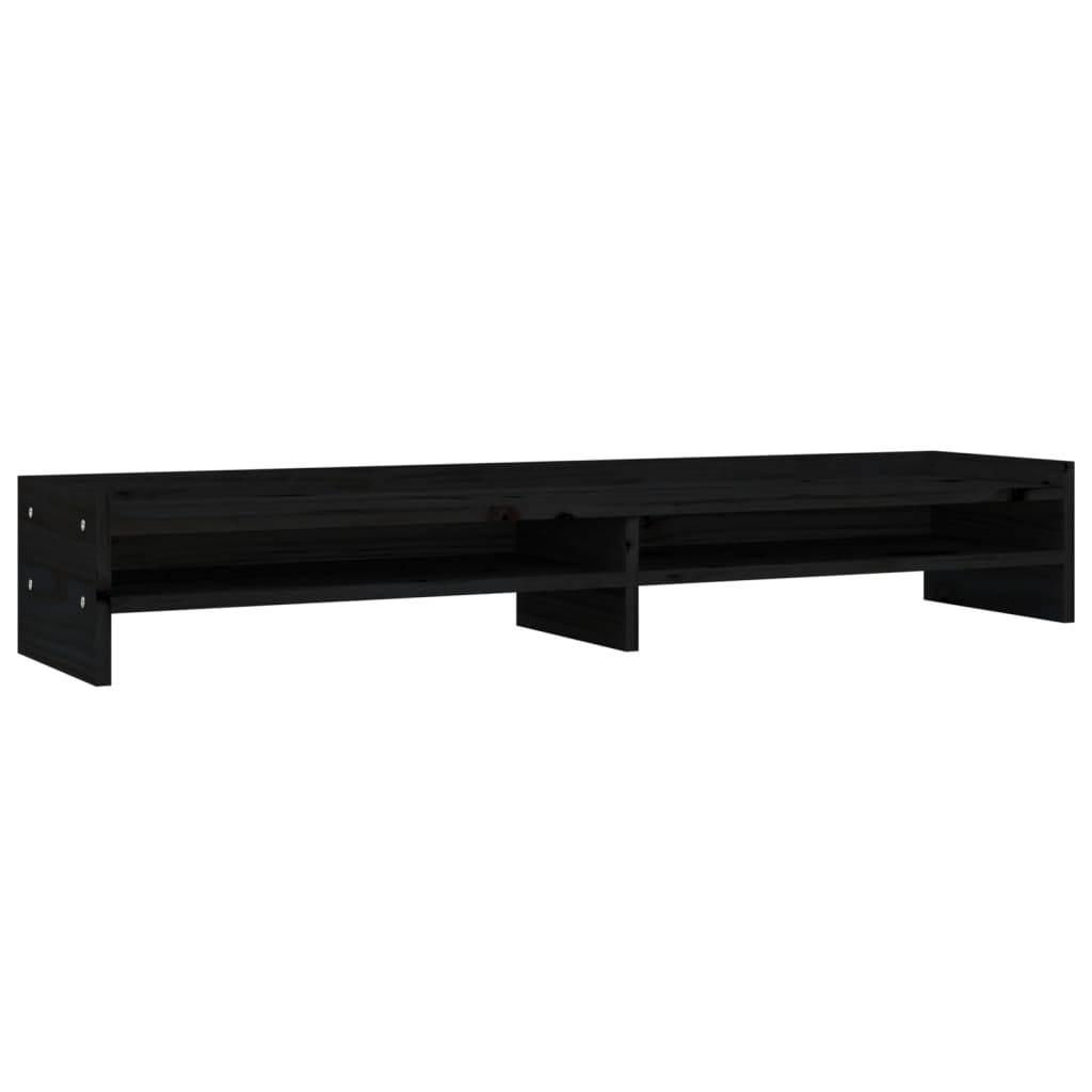 Vidaxxl Monitorständer 100x24x16 cm massives Kiefernholz schwarz