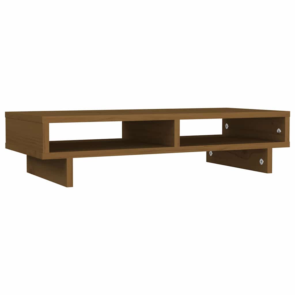 Vidaxxl Monitorständer 60x27x14 cm massives Kiefernholz honigbraun