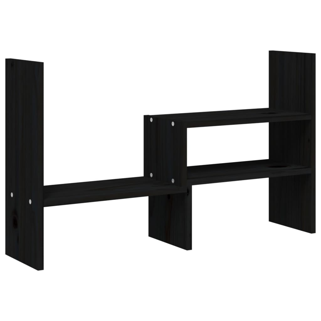 VidaXL Monitorständer (39-72)x17x43 cm massives Kiefernholz schwarz