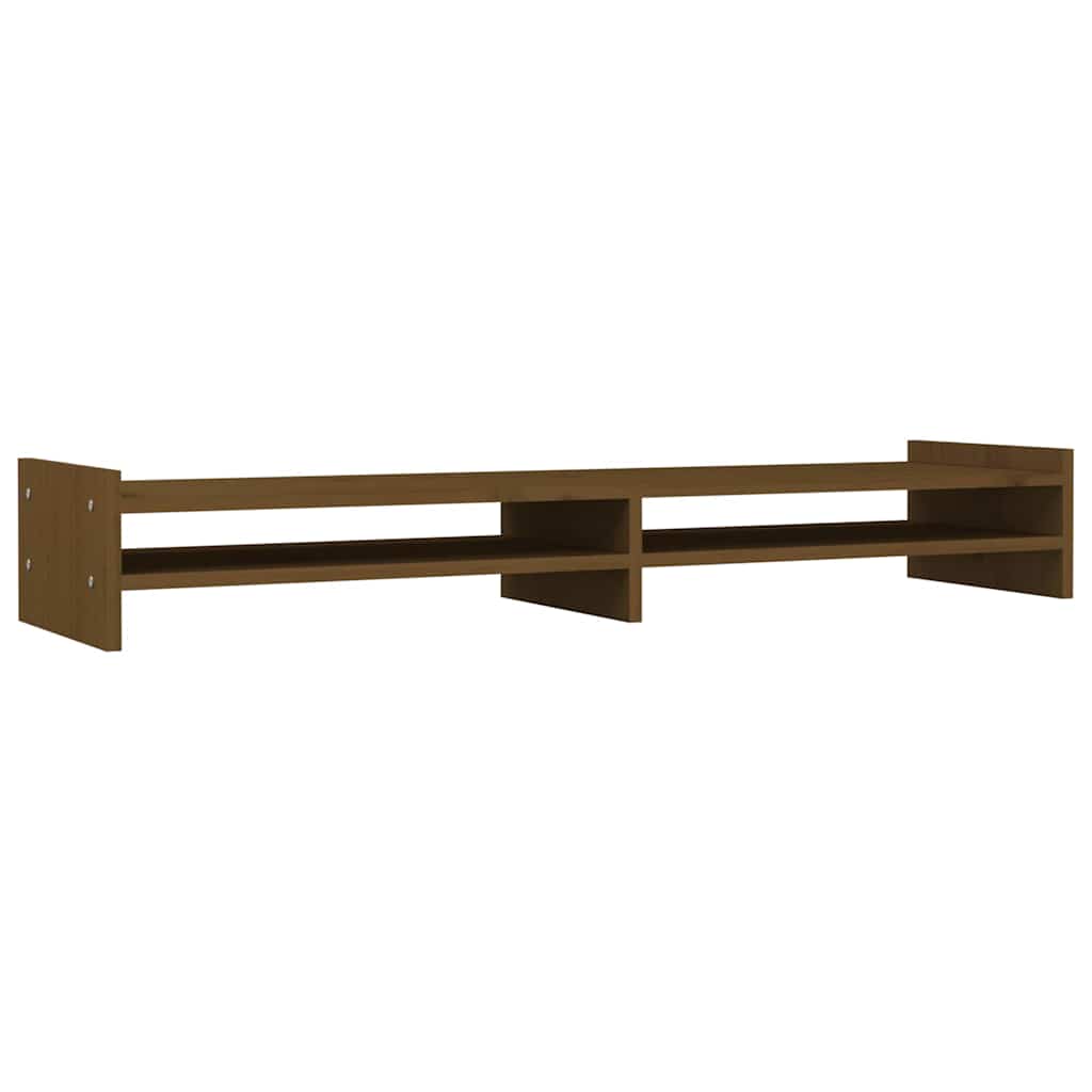 Vidaxxl Monitorständer 100x27x15 cm massives Kiefernholz honigbraun
