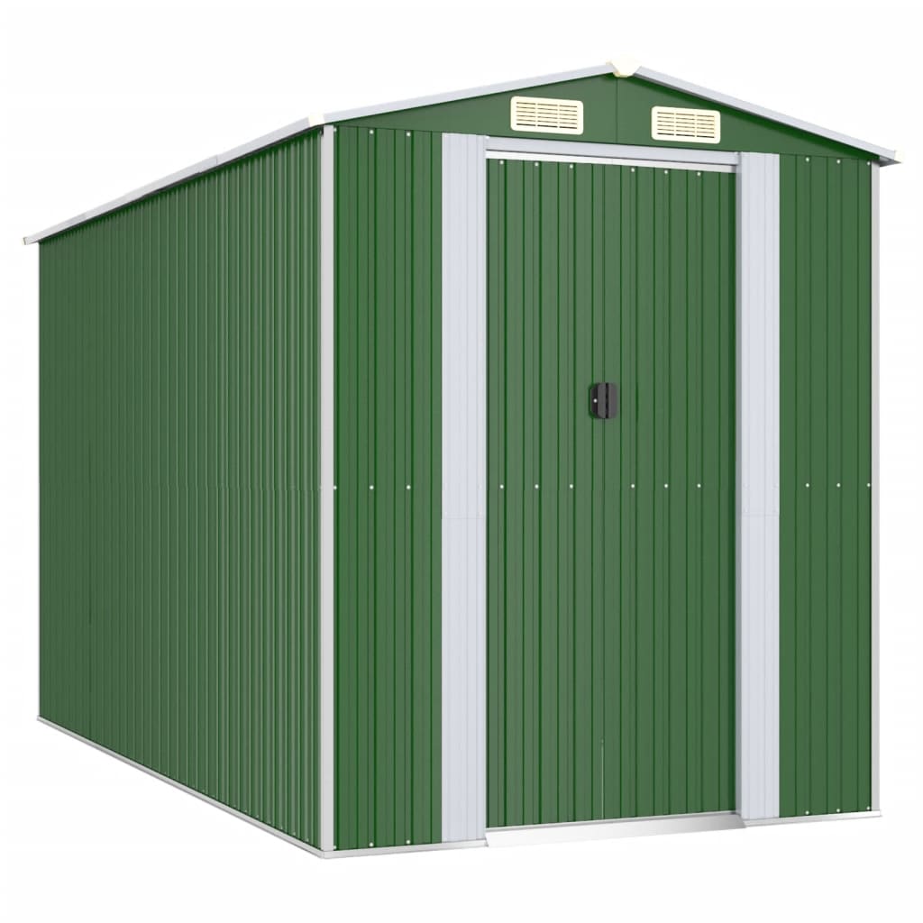 VidaXL Gartenhaus 192x357x223 cm verzinkter Stahl grün