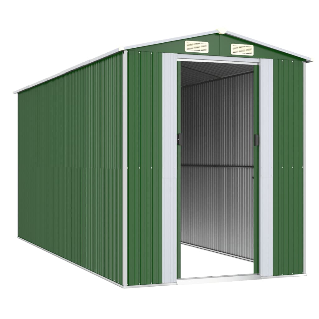 VidaXL Gartenhaus 192x440x223 cm verzinkter Stahl grün
