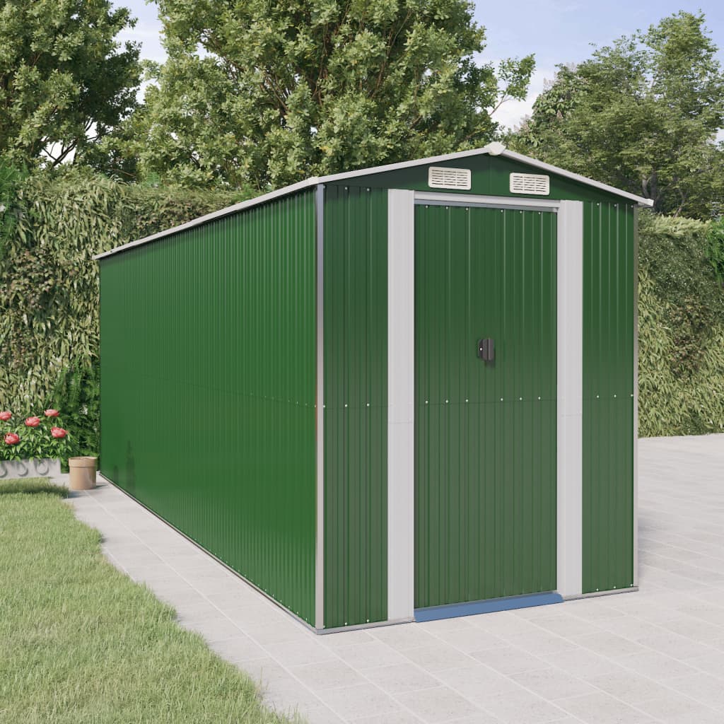 VidaXL Gartenhaus 192x523x223 cm verzinkter Stahl grün