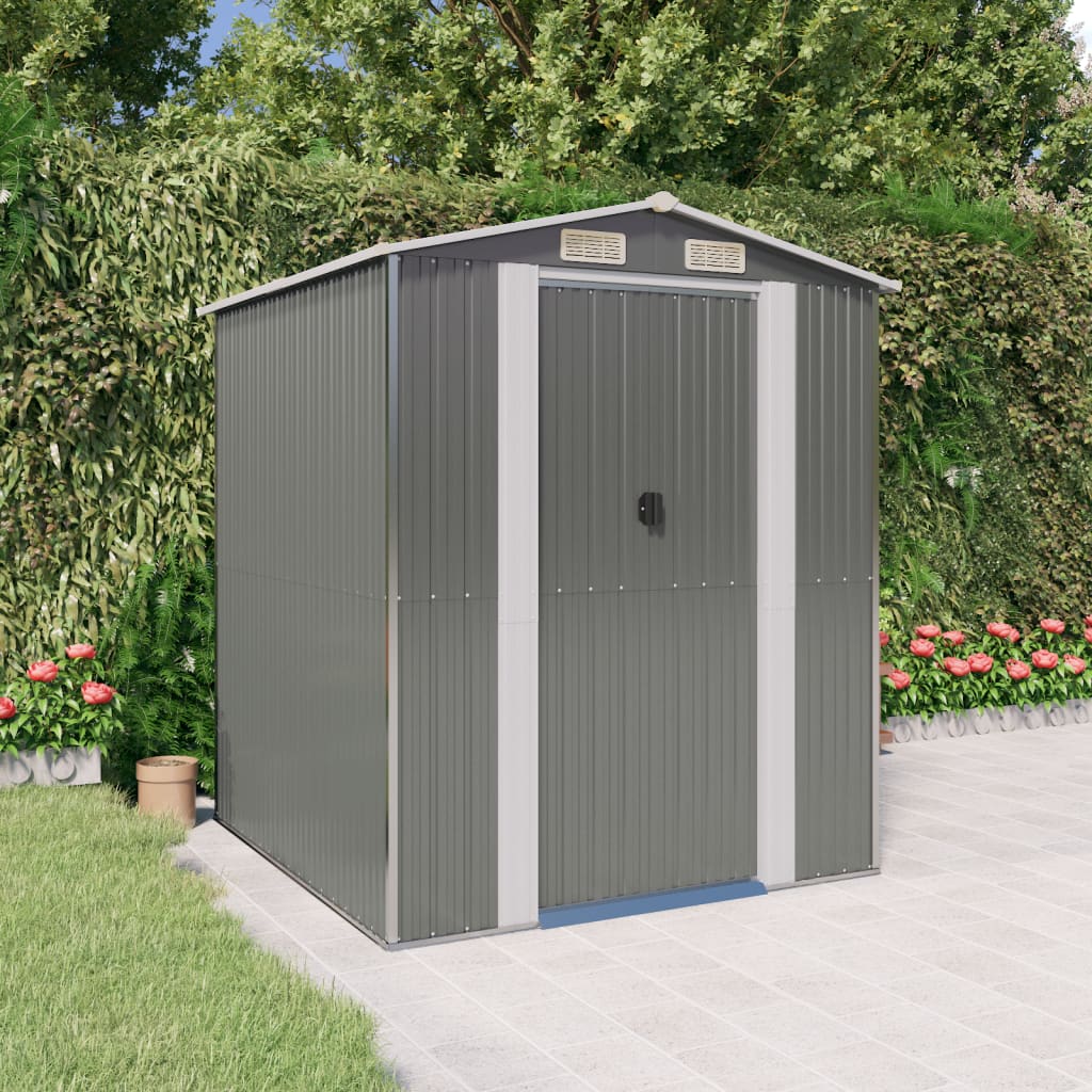 VidaXL Gartenhaus 192x191x223 cm verzinkter Stahl hellgrau