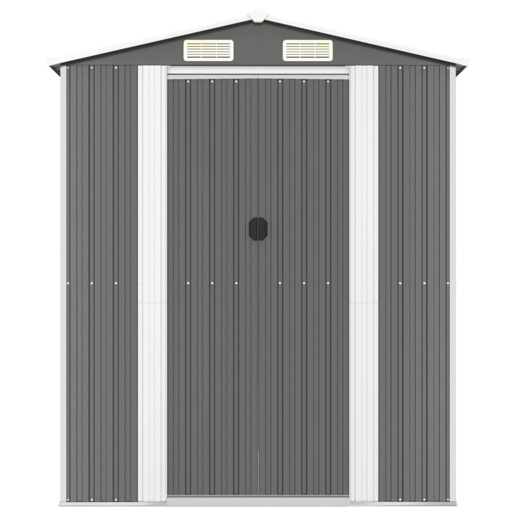 VidaXL Gartenhaus 192x274x223 cm verzinkter Stahl hellgrau