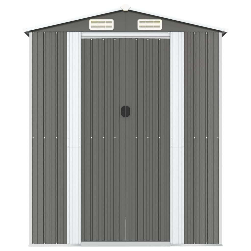 VidaXL Gartenhaus 192x440x223 cm verzinkter Stahl hellgrau