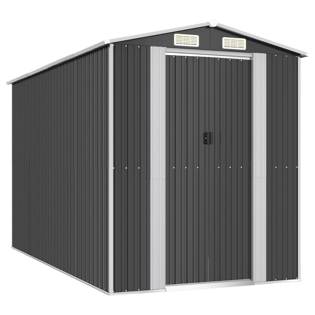 VidaXL Gartenhaus 192x357x223 cm verzinkter Stahl Anthrazit