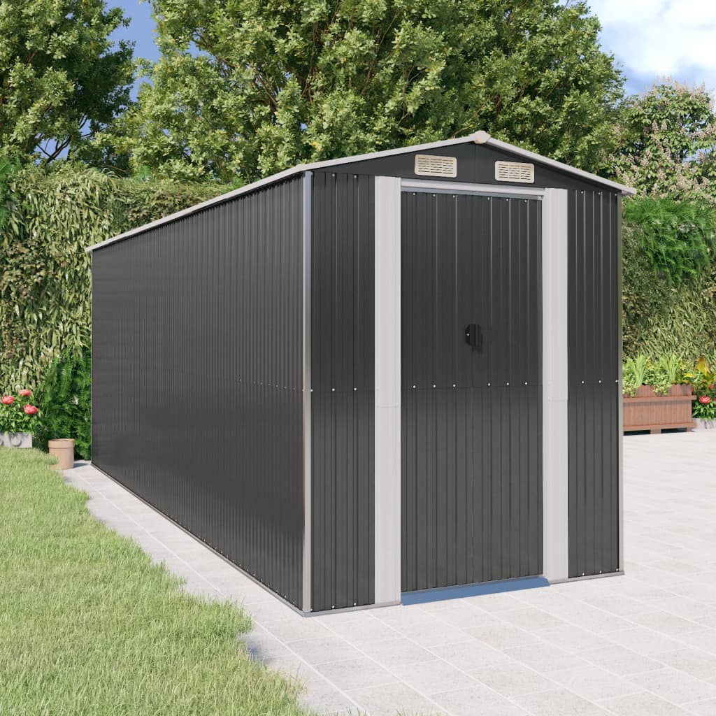 VidaXL Gartenhaus 192x523x223 cm verzinkter Stahl Anthrazit