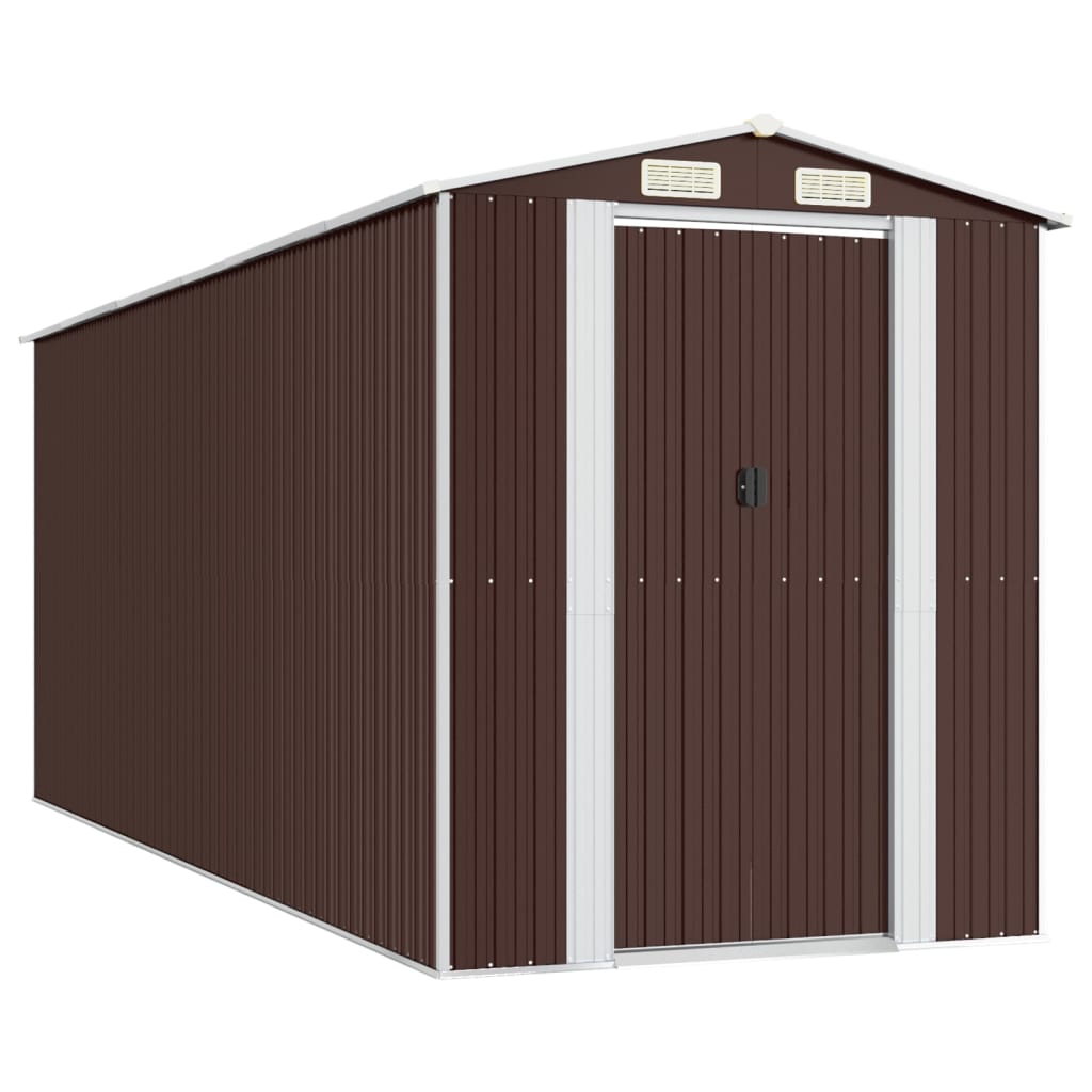 VidaXL Gartenhaus 192x523x223 cm verzinkter Stahl dunkelbraun