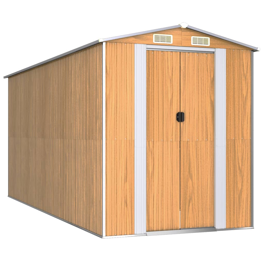 VidaXL Gartenhaus 192x440x223 cm verzinkter Stahl hellbraun