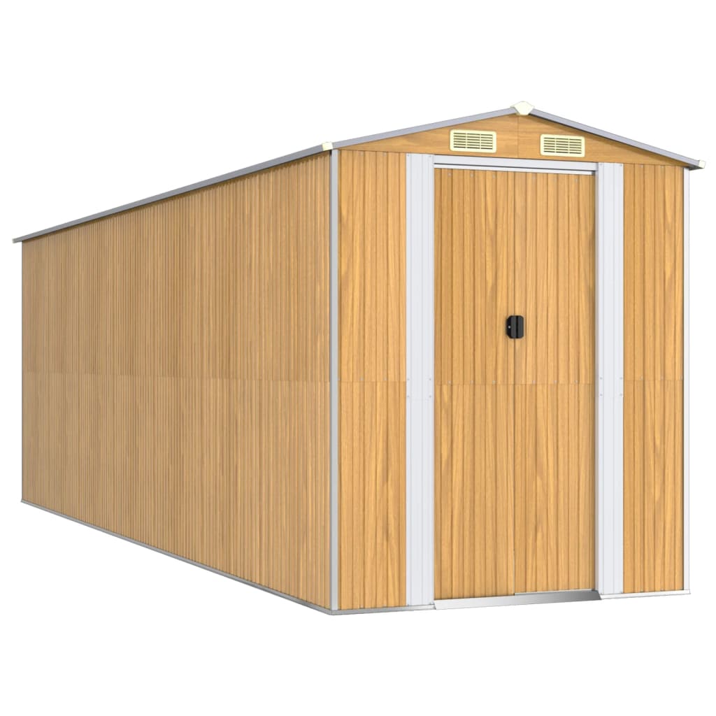 VidaXL Gartenhaus 192x606x223 cm verzinkter Stahl hellbraun