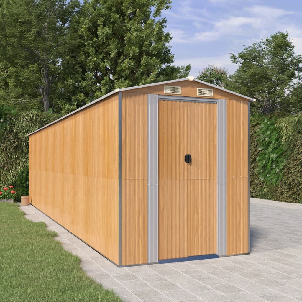 VidaXL Gartenhaus 192x772x223 cm verzinkter Stahl hellbraun
