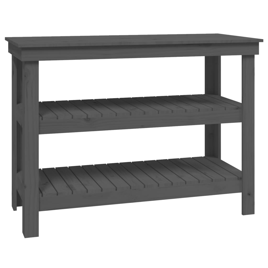 Vidaxx Werkbank 110,5x50x80 cm massives Kiefernholz grau