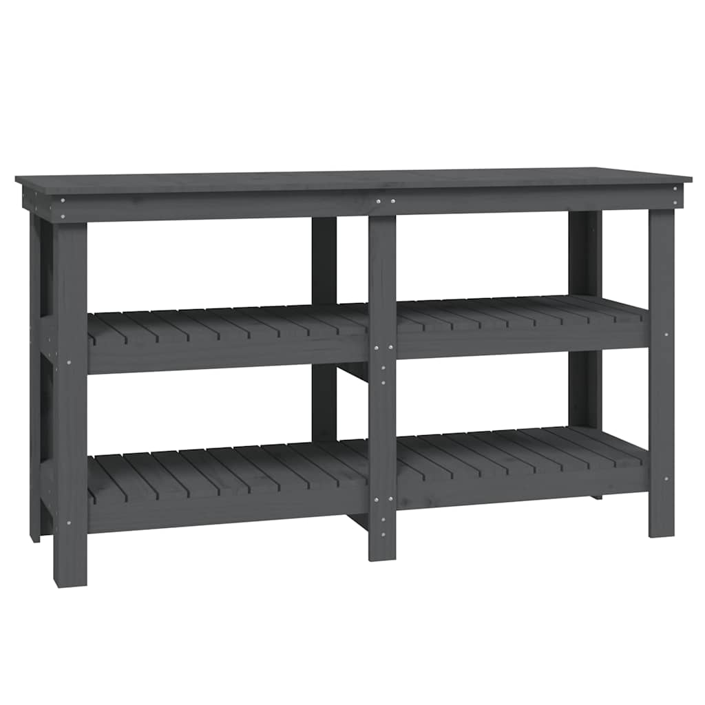 Vidaxx Werkbank 142,5x50x80 cm massives Kiefernholz grau