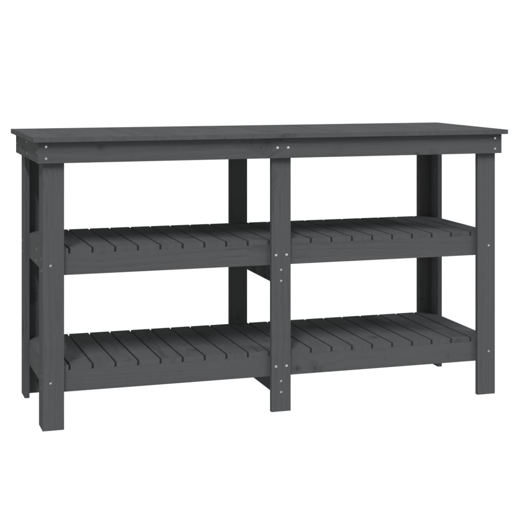 Vidaxx Werkbank 142,5x50x80 cm massives Kiefernholz grau