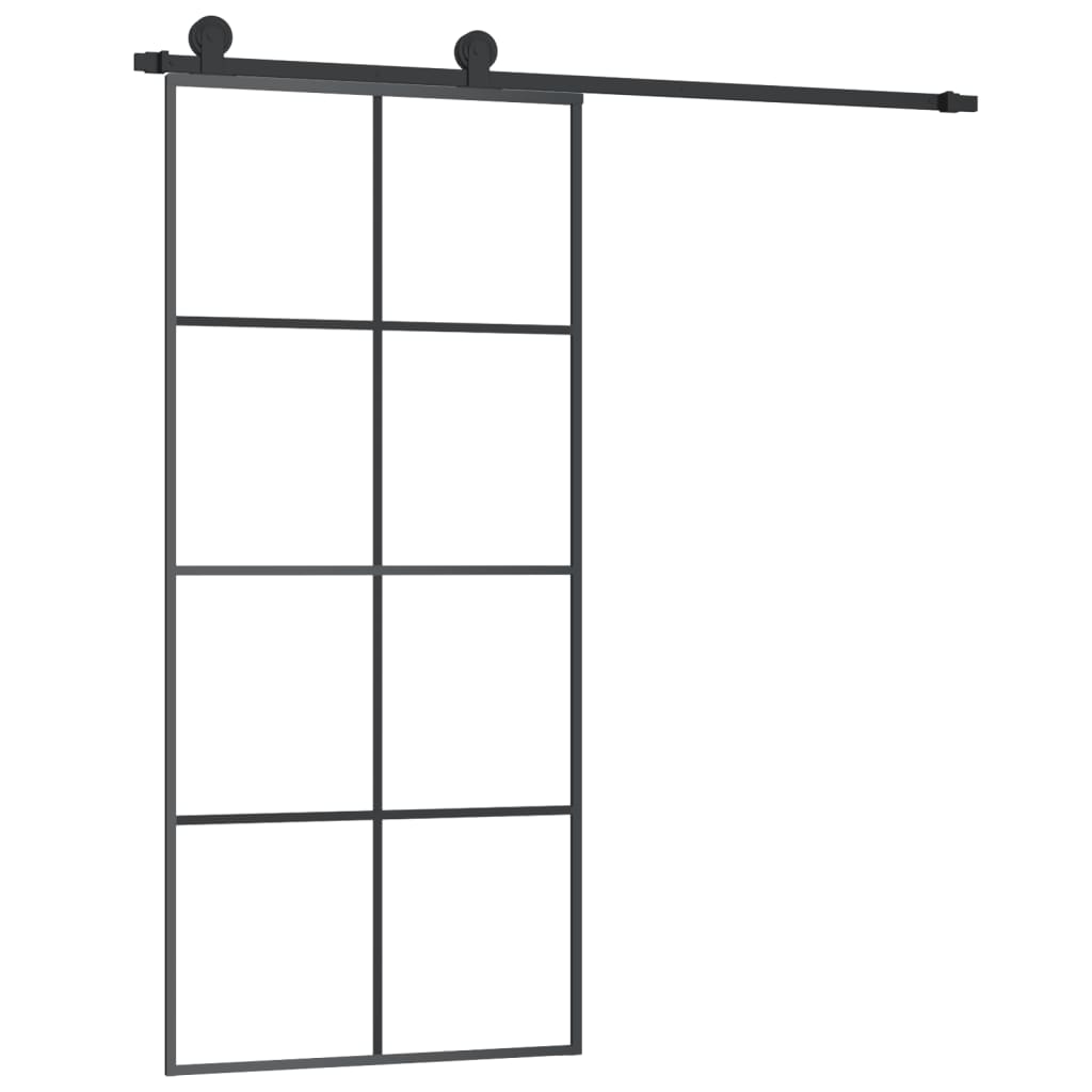 VidaXL Schiebetür mit Beschlägen 90x205 cm ESG-Glas und Aluminium