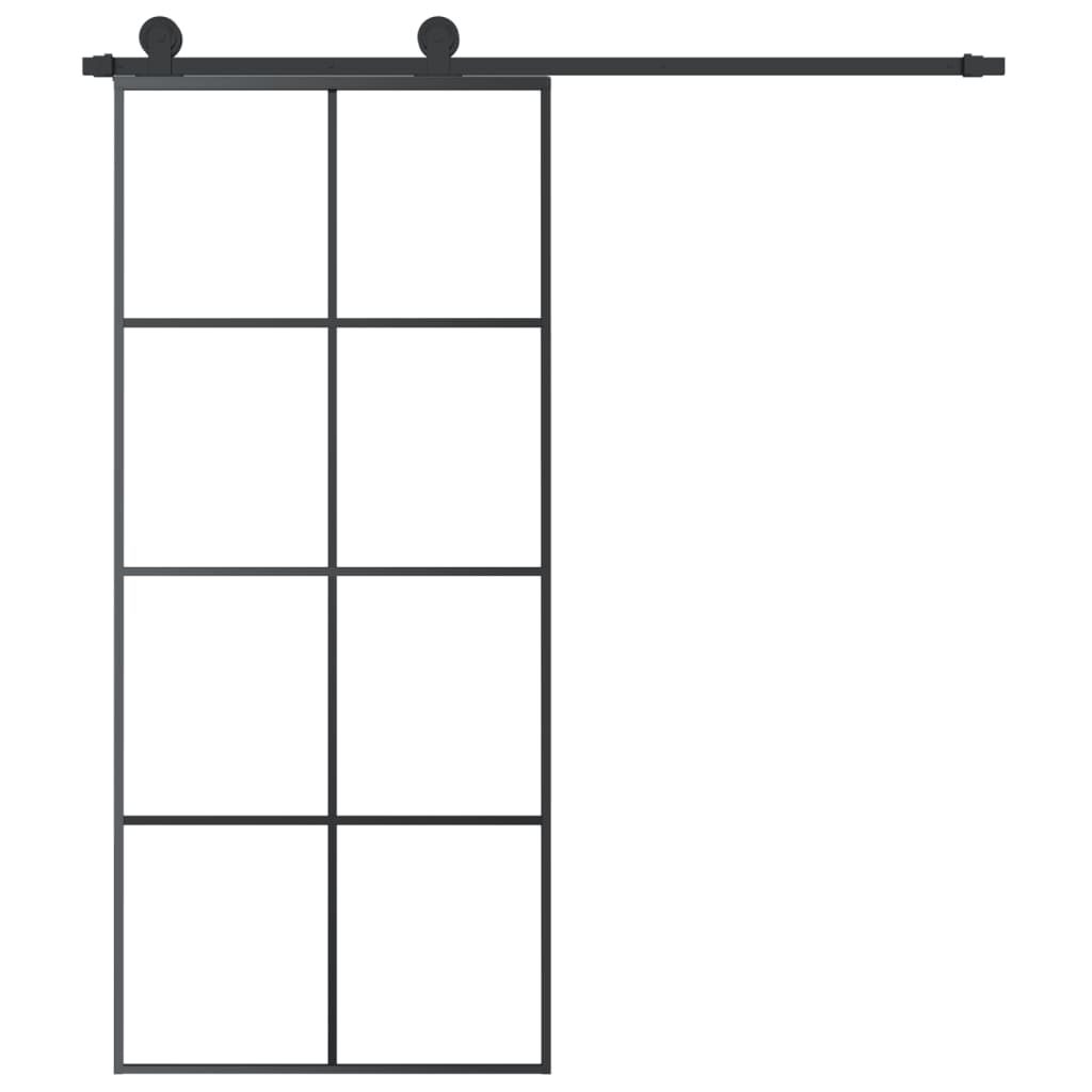 VidaXL Schiebetür mit Beschlägen 90x205 cm ESG-Glas und Aluminium