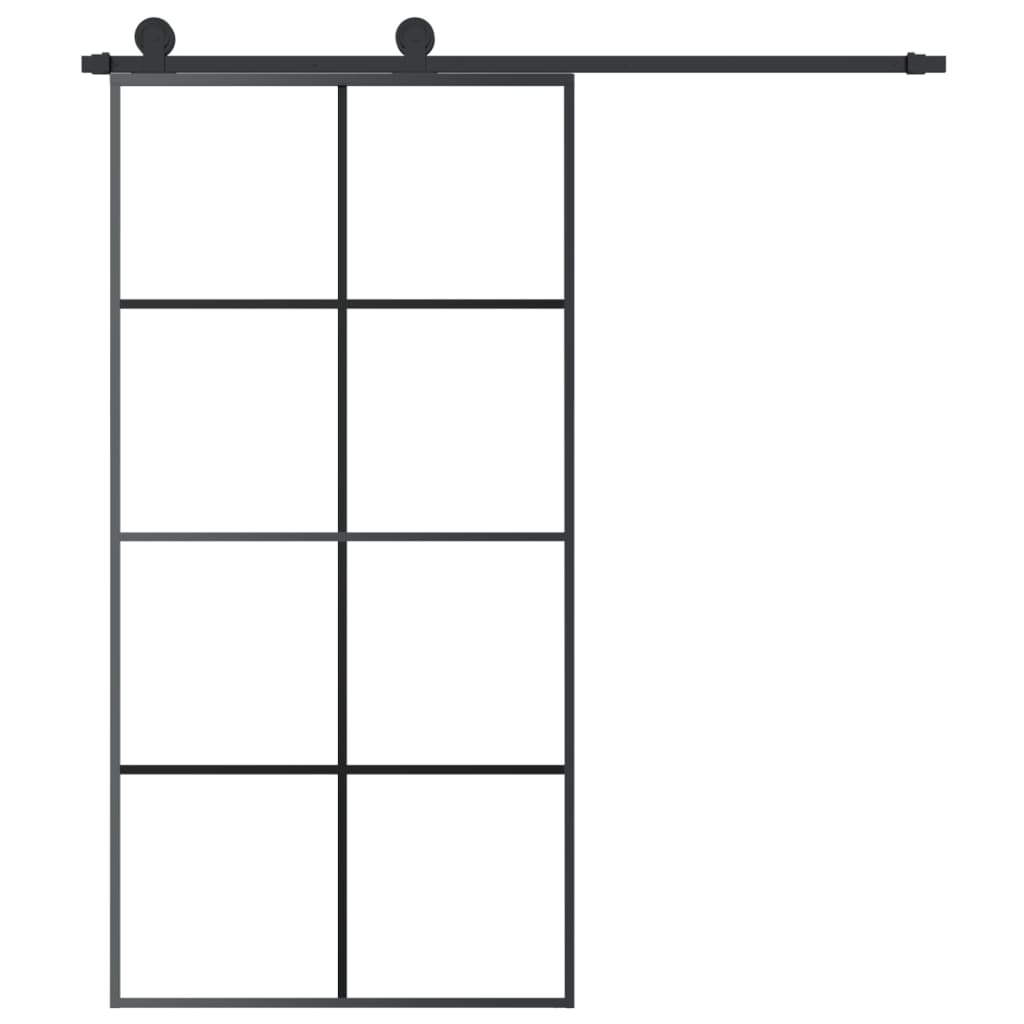 VidaXL Schiebetür mit Beschlägen 102,5x205 cm ESG-Glas und Aluminium